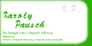 karoly pausch business card